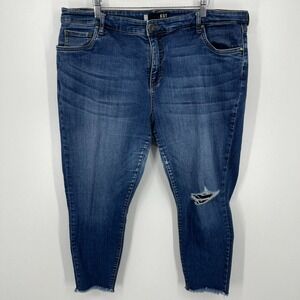 Kut From The Kloth Jeans Women's Size 20W Blue Donna Crop Skinny Distressed
